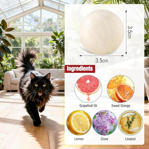 12PCS-Natural Outdoor Cat Repellent Balls,Cat Deterrent Outdoor – Effectively Protect Your Yard, Garden, and Lawn from Unwanted Cat Scratching, Digging & Spraying (L1)