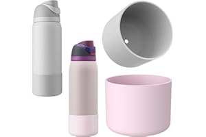 yoelike 2PCS 2 Colors Silicone Water Bottle Boot for Owala, Anti-Slip Protective Sleeve for FreeSip/Twist/Flip, Watter Bottle Accessories, Bottom Bumper Cover, Dishwasher Safe, BPA Free