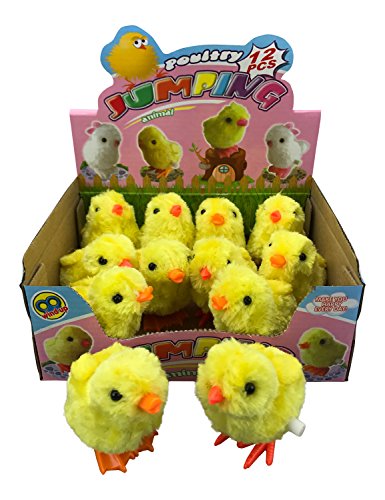 1 Dozen Wind-Up Jumping Chicken Party Favors (Pack of 12)