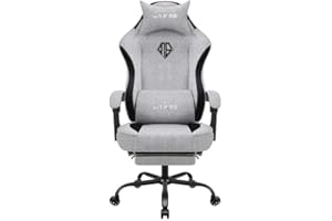 SITMOD Gaming Chair, Video Game Chairs for Adults with Footrest High Back Headrest Lumbar Support Fabric Office Computer Desk Chair Reclining Ergonomic Big and Tall Silla Gamer(Gray)