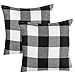 Jartinle 4 Pack Farmhouse Decorative Black White Buffalo Check Plaids Throw Pillow Cases Cotton Linen Decorative Cushion Cover Throw Pillowcase 18x18 inch Fall Halloween Home Decor