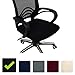 Homaxy Premium Jacquard Office Computer Chair Seat Cover, Spandex Stretch Desk Chair Seat Cushion Covers, Durable Protectors, Black Slipcover
