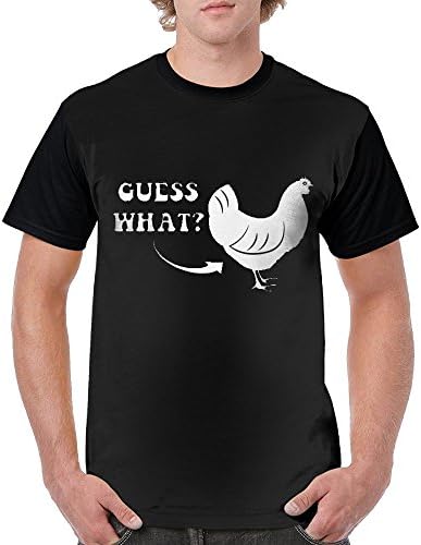 Guess What Checken Butt Mens Casual Tee Graphic T-Shirt Round Neck.