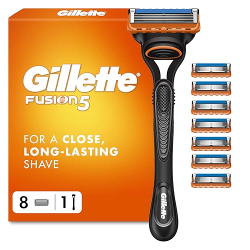 Gillette Fusion5 Mens Razor Plus 8 Blades, Up to 20 Shaves Per Refill