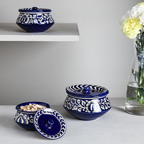 Unravel India mughal Ceramic Handi Set (Set of 3)