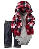 Carter's Baby Boys' 3 Piece Cardigan Set Red Plaid 18M