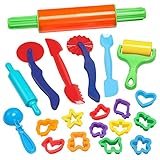 GiBot Dough Tools, 20 Piece Assortments Large-size Pizza Dough Tools Modeling Dough Tools for Kids and Children, Large, Colorful and Non-toxic