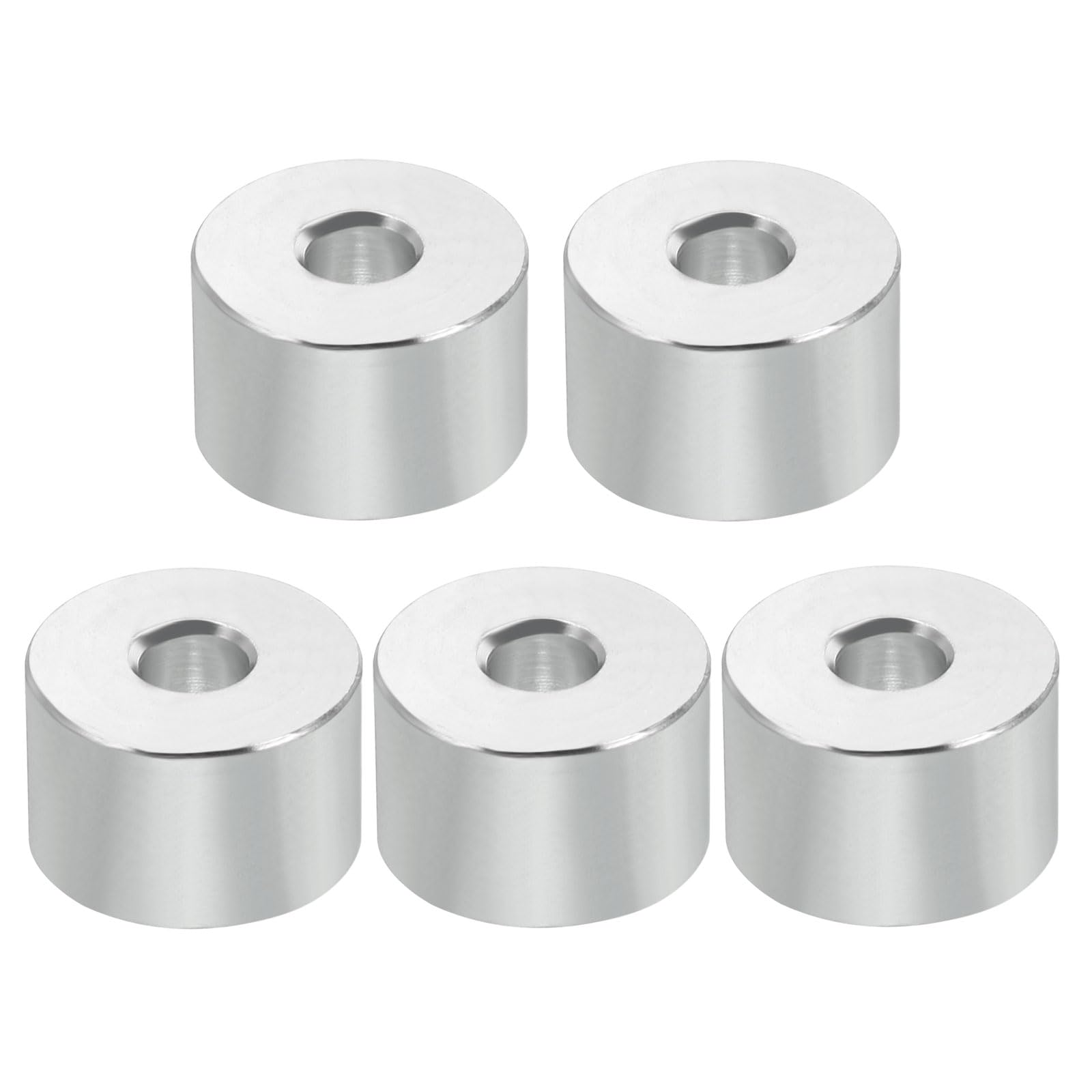 PATIKIL M6 Aluminum Spacers, 5Pcs Metal Spacer Aluminum 6.5mm ID x 20mm OD x 13mm L Aluminum Spacer Screw Standoff Round for 1/4" or M6 Screw Bolts