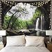 Ice jazz Mountain Cave Tapestry Waterfall Tapestry Forest Tree Tapestry Nature Tapestry Wall Hanging for Bedroom Living Room Dorm 51x59 Inches primary