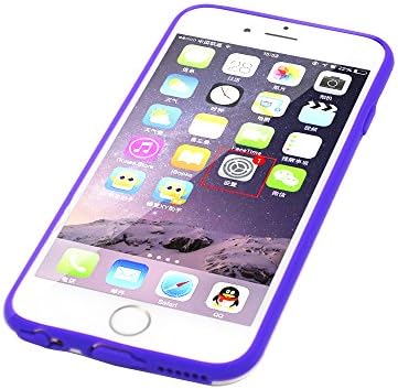 iPhone 6 case, Deligentier iPhone 6S case Clear Slim Fit Cover with Shock Absorbent TPU Hybrid Bumper Protection and anti-dust cover for Power &amp; Headphone Dock (Purple/Clear)