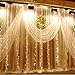 Outop 304LED 9.8FT Remote Controller Window Curtain Lights LED Christmas Lights 8 Modes with UL Certified Use for Wedding Lights for Home, Party(Warm White)