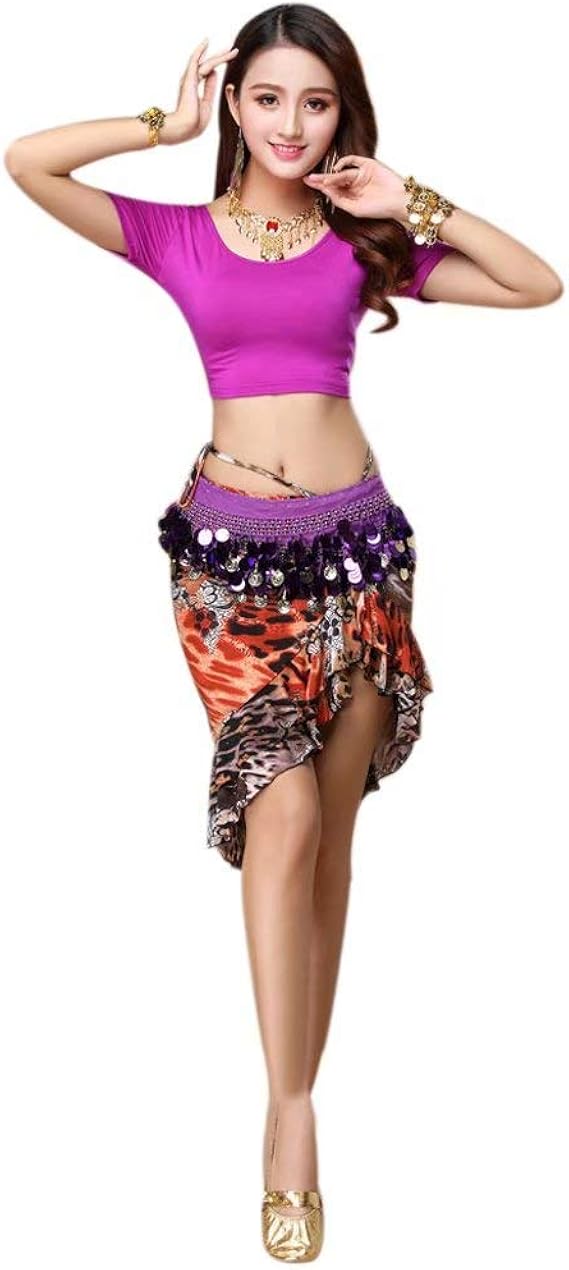 Amazon Co Jp りんstyle レディース ベリーダンス 衣装 花柄 ベリーダンス 練習着 2点セット 美脚 ストレッチ衣装 社交ダンス衣装 豪華 優雅ステージ衣装 レッスン着 演出服 競技用 発表会 服 ファッション小物