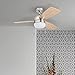 Honeywell Ceiling Fans Barcadero Modern 44 Inch Ceiling Fan with Light, Pull Chain LED Indoor Fan with 3 Blades, Maple and Brown Maple Blade Finish Options, Brushed Nickel (50616-01)