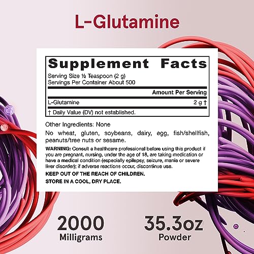 Jarrow Formulas LGlutamine 2 g, Dietary Supplement for Muscle Tissue