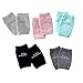 Baby Crawling Anti-Slip Knee and Baby Anti-Slip Socks, Unisex Baby Toddlers Kneepads 5 Pairs, Soft Cotton Assorted Boys Girls Grip Walkers Socks 5 Pairs,Best Infant Gift for 6-24 Month Baby