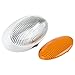 Lumitronics RV 12V Oval Porch Utility Light with On/Off Switch - Clear & Amber Lense (White)