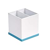 Amazon Basics Pen Organizer - Blue and White