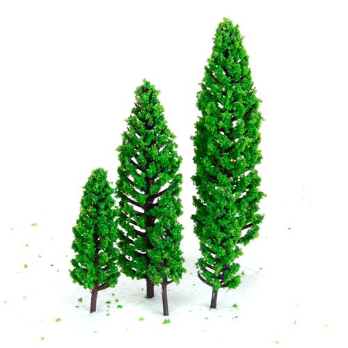 10pcs Mixed Green Model Trees Train Railway Park Scenery Landscape O Scale - Thumbnail 4