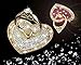 Universal Phone Ring Stand Holder UCLL Romantic Heart Crystal Finger Grip 360 Degree Rotating Ring Grip Cell Phone and Tablets Anti Drop Ring for iPhone iPad Samsung LG HUAWEI SONY (Gold-white)