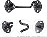 LIYUABU Black Stainless Steel Cabin Hook Eye Latch Lock for Shed Gate Door 100mm view 4