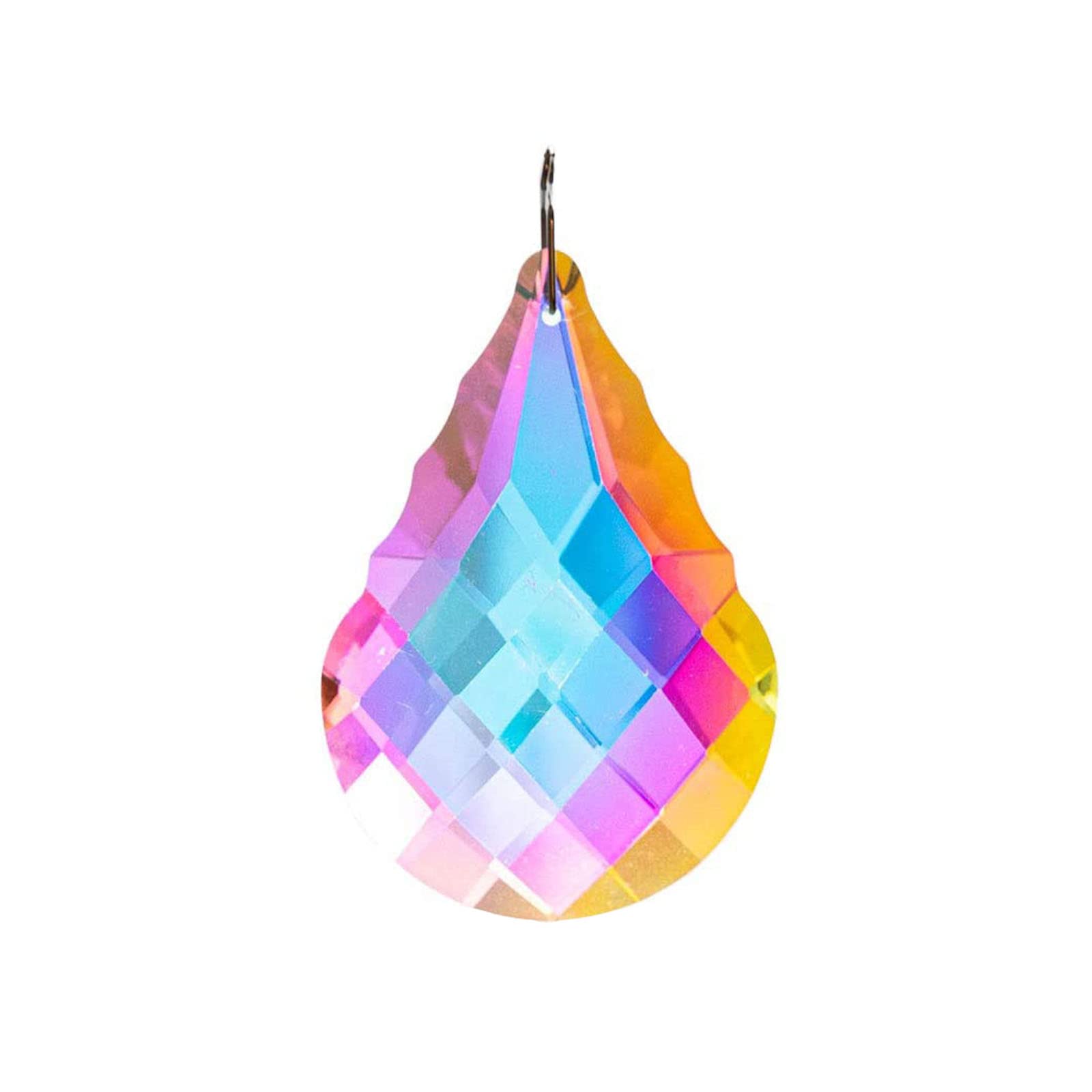 Crystal Drop Leaf Shell Sun Catchers，Prisms Suncatchers for Windows Geometric for Hanging Glass Rainbow Suncatcher Glass Crystal Suncatcher Pendant Feng Shui Wedding Home Window Ornament (pipa)
