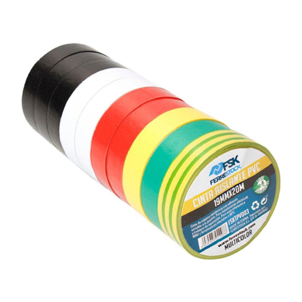 Ferrestock 1 x FSKTPV003 Pack of 10 Multicoloured PVC Insulation Tape