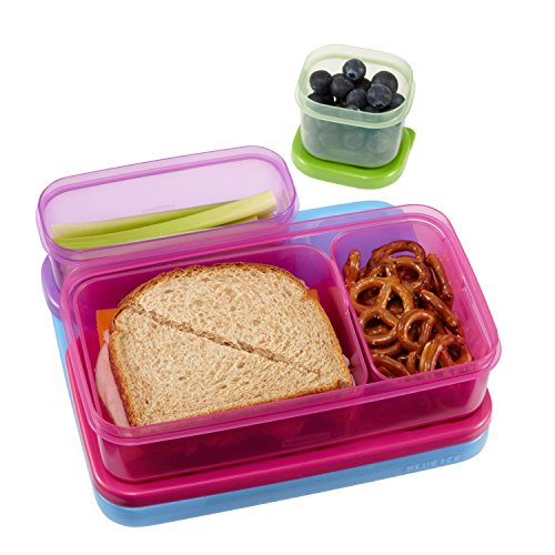 Rubbermaid LunchBlox Kids Lunch Box Container Set, Flat, Assorted