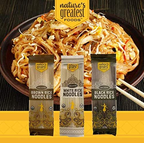 Nature's Greatest Foods, Organic Gluten Free White Rice Noodles, Pad Thai, Vegan, 7.7oz (Pack of 12)