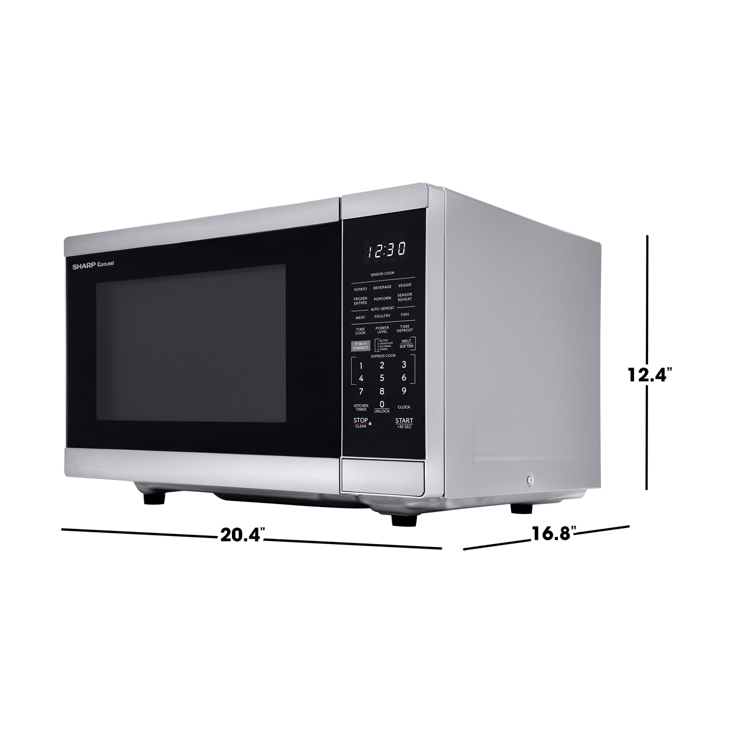 SHARP Countertop Microwave Oven Compatible with Alexa Orville Redenbacher's Certified with Removable 12.4