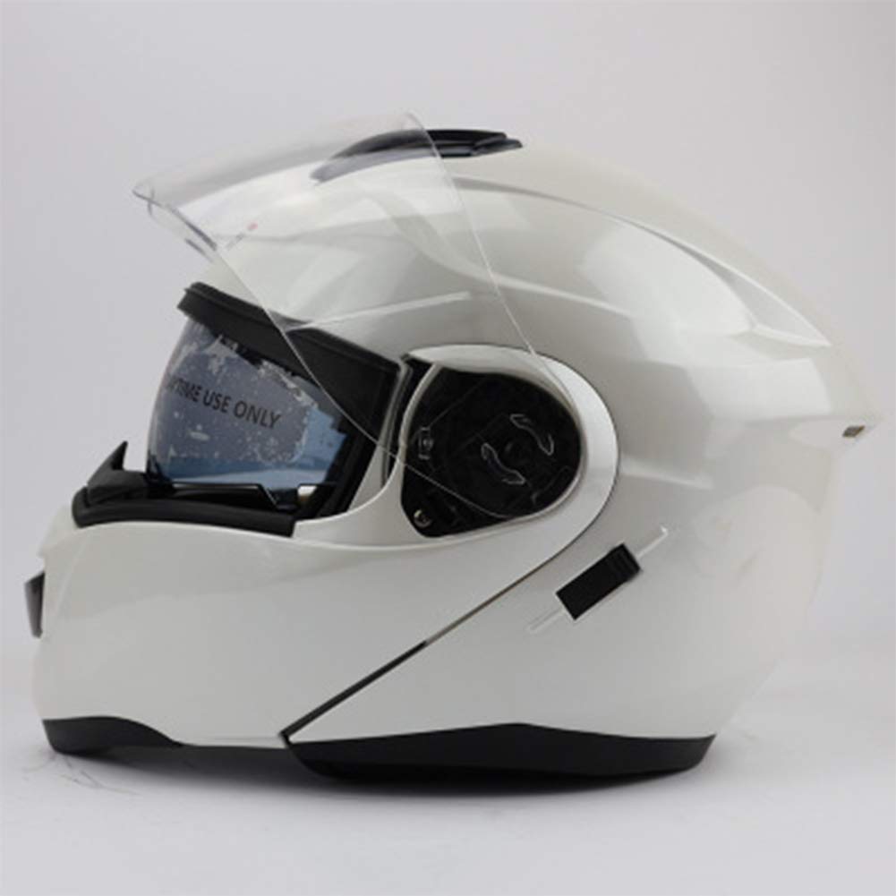 LXFTK Helmet Helmet Battery car Helmet Electric Helmet Helmet to Send Anti-Fog Water-White-XXL(63-64
