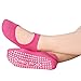 Yoga Socks Non Slip Skid Pilates Ballet Barre with Grips Cotton For Women Men (Rose&black)