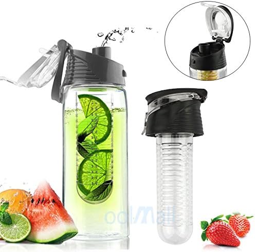 Water Bottles Portable Fruit Infusing Infuser Water Lemon Juice Health Bottle Flip Lid Cup Water bottles for Fruit Sports water bottles water bottles 700ml Mouse over image to zoom New Black