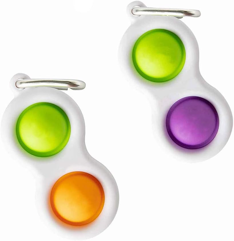 Zanzio 2Pcs Simple Dimple Fidget Toy,Handheld Mini Silicone Stress Relief Popper Toys,Squeeze Bubble Sensory Toys for Kids with ADD,ADHD or Autism,Adults Relax（B）