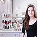 Sorbus Rotating Makeup Organizer Station Nail Bar, 360° Rotating Adjustable Carousel with Tray for Cosmetics, Skincare, etc — Great for Vanity, Bathroom, Bedroom (Adjustable Carousel Station - Clear)
