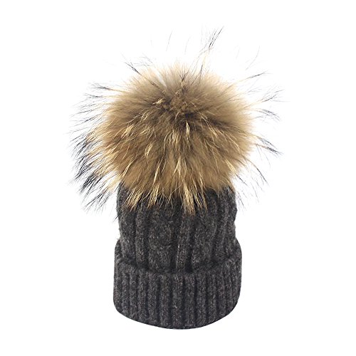 Isuper Il Cappello Invernale di Lana Lavorato a Maglia per i Bambini Regalo Natale per Ragazzi Cappello Pom Pom
