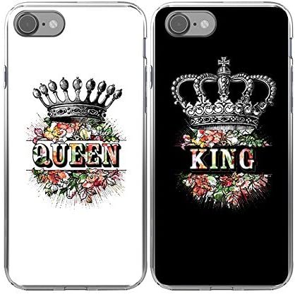 iPhone 8 2 Cases,TTOTT 2x Fashion King Queen Crown Slim soft TPU hard cover cases for iPhone 8 4.7inch,Best friend Boyfriend Girlfriend couple gift