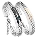 PiercingJ Stainless Steel CZ Love for Men Women Couple Bracelet Link Chain Wrist Bangles Gift Set for Lover