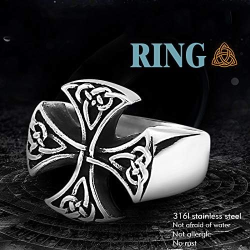 MegOK 316L Stainless steel nose viking men ring C eltic knot Pagan Odin 's Symbol Amulet Myth scandinavian fashion jewelry LR620,13