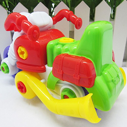 Ocamo Colorful Disassembly Assembly Vehicle Toy with Wrench Screwdriver Novelty Building Block Puzzle Toys Gift for Kids Motorcycle - Thumbnail 6