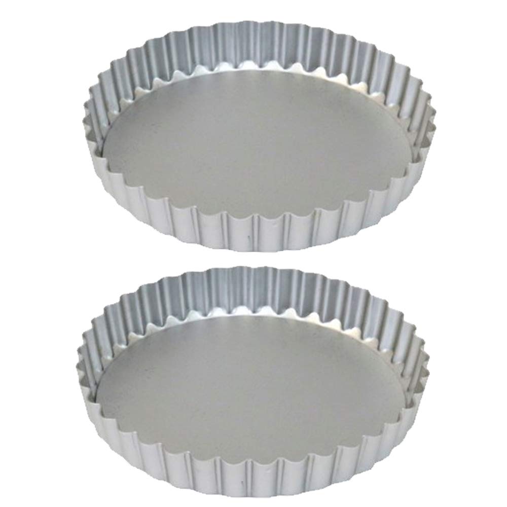 Art of Cake PME Loose Bottom Set of 2 Flan Pan / Tart Pan / Quiche Pan -25cm/ 10 Inch Inch Set of 2