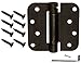 Dynasty Hardware Door Hinges, 4-Inch Spring Loaded Self Closing Hinges with 5/8