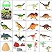 51 Pcs Dinosaur Toys Playset With Fabric Play Mat - 20 Educational Realistic Dinosaurs Toys + 29 Trees With Rocks To Create A Dinosaur World Including T-Rex, Triceratops, Velociraptor, Spinosaurus etc