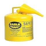 Eagle Mfg. Ui-50-fsy Yellow Type 1 Safety 5 Gallon Fuel Can W/ F-15 Funnel