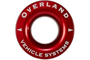 Overland Vehicle Systems Recovery Ring 2.5" 10,000 lb. Red with Storage Bag - T6 6061 Aircraft Grade Aluminum - for Use for Truck, SUV, ATV and UTV