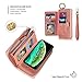Petocase Compatible iPhone Xs Max Wallet Case, Multi-Functional PU Leather Zip Wristlets Clutch Detachable Magnetic 13 Card Slots 4 Cash Purse Protection Back Cover for Apple iPhone 10S Max 6.5