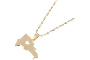 CHUANGBANG JEWELRY The Dominican Republic Map Pendant Jewelry Women Gold Color Jewelry Map of Dominican