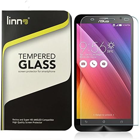 Zenfone2 5.5" Screen Protector Linno Premium Tempered Glass Screen Protection Film for ZenFone 2 ZE550ML/ZE551ML 5.5-Inch Against Scratches 9H screen protection Superb HD Viewing Anti Fingerprint