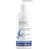Beauty Without Cruelty AHA Facial Cleanser, Exfoliating, 8.5 Fl Oz | 3% AHA Face Wash with Glycolic &amp; Lactic Acids, Organic Aloe, Calendula &amp; Cucumber for Normal to Oily Skin, Vegan