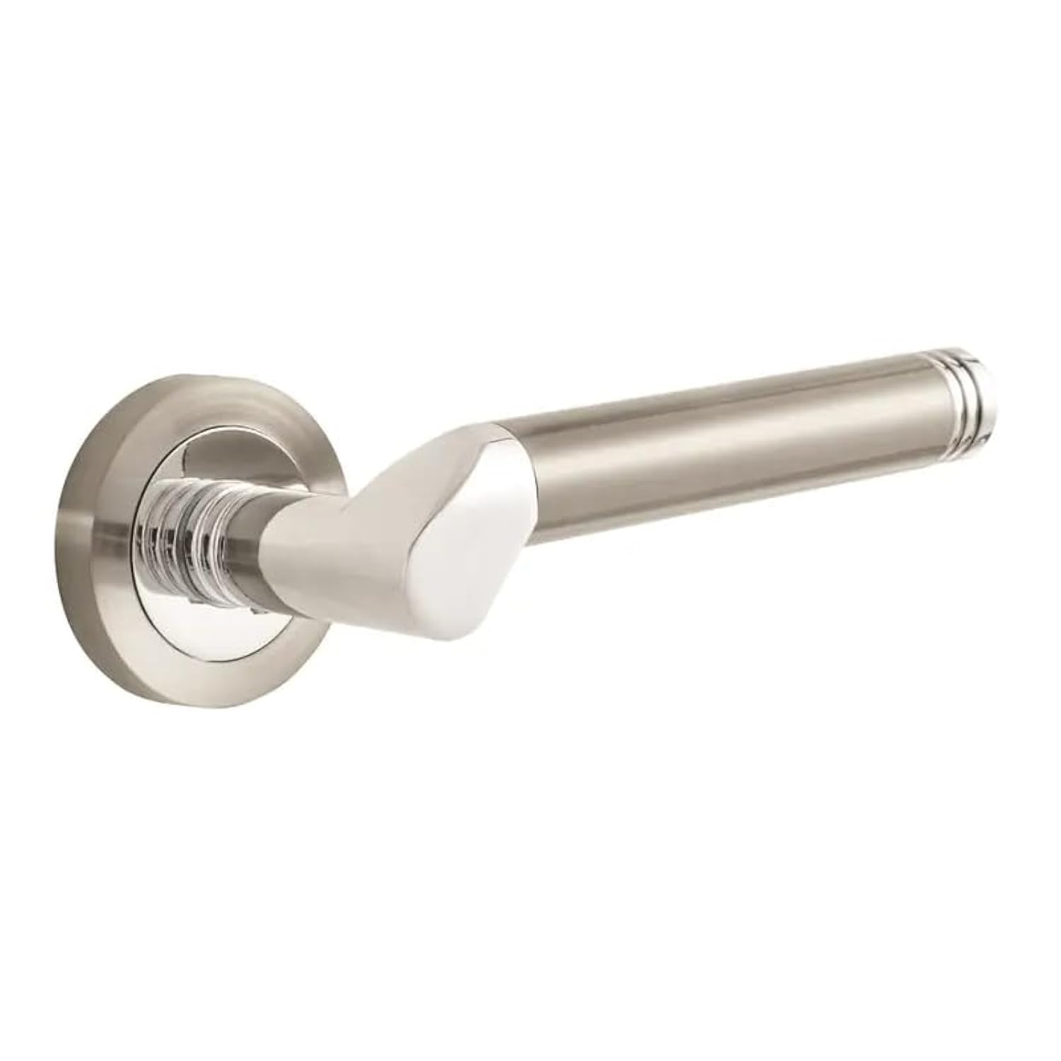 Designer Levers - Marcella Lever on Rose Door Handle - Contemporary Design- Polished Chrome - 1 Pair - Fixings Included - Interior Use