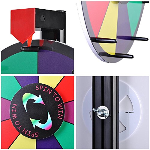 WinSpin 15" 10 Slot Tabletop Color Dry Erase Prize Wheel and Stand Fortune Spinning Game Tradeshow - Thumbnail 6